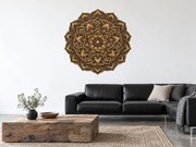 Bronzová mandala ornamentálna textilná prelepiteľná nálepka na stenu hárok 46 x 46 cm