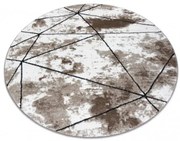 Koberec COZY Polygons kruh, geometrický - hnedý
