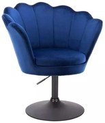 LuxuryForm DESIGN Kreslo FREY VELUR na čiernom tanieri - modré