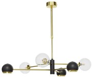 Jupiter 1967 - Luster na tyči MOKA 3xGU10/10W/230V + 3xG9/10W/230V zlatá/čierna/číra