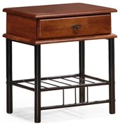 Nočný stolík FIONA 55x48 cm hnedá/čierna