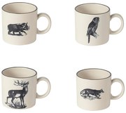 Béžovo-čierne hrnčeky v súprave 4 ks z kameniny 350 ml Elements – Costa Nova