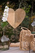 Dekorácia srdca z mangového dreva na podstavci - 60cm