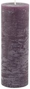 Fialová široká sviečka Macon Rustic plum - Ø 7*20cm/ 80h