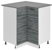 Kuchynská skrinka Belini Premium Full Version spodná rohová 90 cm šedý antracit Glamour Wood s pracovnou doskou