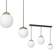 Závesné svietidlo Sparta, 3x biele sklenené tienidlo, b/g