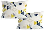 Sada 2 ks dekoračných obliečok na vankúš z mikrovlákna GEOMETRICA 50x70 cm, farebná