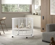 Okrúhla detská ohrádka DINO ø 90 cm – Biela