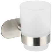 Samodržiaci sklenený téglik na zubné kefky v matne striebornej farbe Orea – Wenko