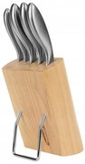 Komplet 5 nožov, nerez/blok drevený