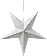 Závesná biela vianočná papierová hviezda - 45*15*45 cm