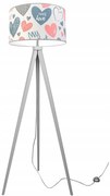 Detská stojacia lampa Heart, 1x biele textilné tienidlo so vzororm, (výber z 2 farieb konštrukcie), p