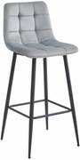 Barová stolička ARCETO - strieborno-sivý zamat / čierne nohy x 1 9401 71 00 00
