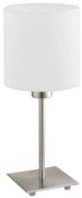 Eglo - Stolná lampa TUNJA 1xE27/60W/230V 26,5 cm matný chróm/biela EG32509G