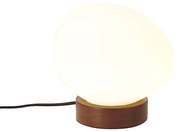 Japandi stolná lampa drevená s opálovým sklom - Sally