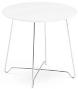 Kaviarenský stolík IRIS, výška 460 mm, chróm / biela