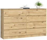 Komoda Kuba 160 cm 8 zásuviek dub artisan