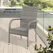 Súprava dvoch ratanových kresiel BestBerg Hayti BBRF-1778G / 2 ks / sivá