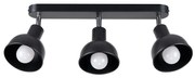 Stropné svietidlo Elba, 3x čierne kovové tienidlo (možnosť polohovania)