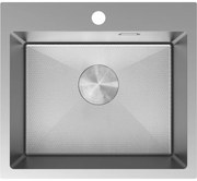 Mexen Solix, 1-komorový nerezový drez 500 x 450 mm, brúsena oceľ, vzor voština, 6402501000-01HC