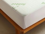 XPOSE® Bambusový chránič matraca - biely 90x200 cm