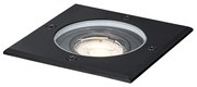 Vonkajšie zemné bodové svetlo čierne štvorcové nastaviteľné IP65 - Delux
