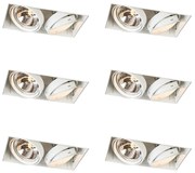 Sada 6 zapustených bodových svetiel biela nastaviteľná AR111 bezrámiková 2-svetlá - Oneon