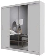 Skriňa Ola biela so zrkadlom 200 cm