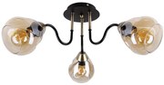 Candellux Čierno-zlaté stropné svietidlo Unica pre žiarovku 3x E27 33-00880