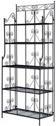 Kovová polica regál Caria - Čierna