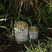 Sklenený svietnik so sedmokráskami Wild Flowers Daisies M - Ø 10*12 cm