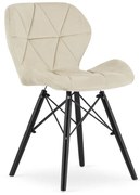 Jedálenská stolička LAGO zamatová, béžová / čierna