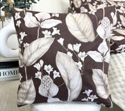 Botanic Taupe – luxusná bavlnená obliečka na vankúš 40x40 cm | slovenská výroba | 100 % bavlna