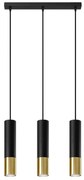 Sollux SL.0954 - Luster na lanku LOOPEZ 3xGU10/10W/230V čierna/zlatá