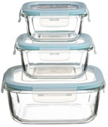 Sklenená nádoba na potraviny Clipeat sada 3ks