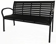 Lavička záhradná 125 x 60 x 80 cm, čierna, oceľ / plast