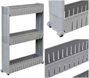 Pojazdný regál LEIRA 3 police sivý