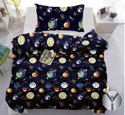 Bavlnené obliečky PLANETS tmavomodré Rozmer obliečky: 70 x 90 cm | 140 x 200 cm