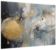 Obraz - Abstrakcia so zlatou guľou (70x50 cm)