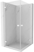 Mexen Lunar-B Duo, výklopný sprchový kút 70 x 70 cm, 8mm číre sklo, biely profil, 832-070L-070P-20-00