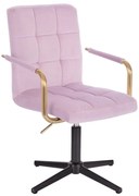 LuxuryForm DESIGN Stolička VERONA GOLD VELUR na čiernom kríži - levanduľa