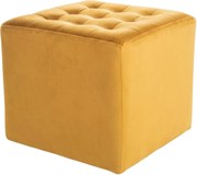 Horčicový taburet LORI VELVET