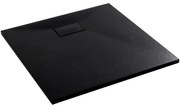 Cerano Gusto, štvorcová sprchová vanička 70x70x3 cm z minerálneho kompozitu, čierna matná, CER-CER-414554