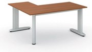 Rohový kancelársky písací stôl PRIMO FLEXIBLE, 160x140 cm, čerešňa