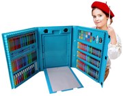 Foxigy Výtvarná sada na maľovanie pre deti 208ks modrá