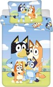 Obliečky do detskej postieľky Bluey - motív Šťastná rodinka - 100% bavlna - 100x135 cm + 40x60 cm