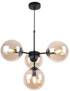 Závesné svietidlo Paris, 4x medové sklenené tienidlo