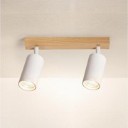 Brilagi - Bodové svietidlo SELE 2xGU10/30W/230V biela/dubový dekor