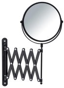 Čierne nástenné kozmetické zrkadlo s teleskopickým držiakom Wenko Exclusive