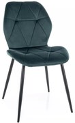 Sametová jídelní židle Rick zelená
